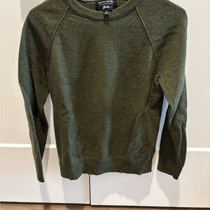 Banana Republic Olive Green Crew Neck Italian Merino Yarn Sweater